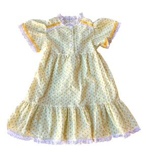 Sears Yellow Floral Kids Dress Size 6
